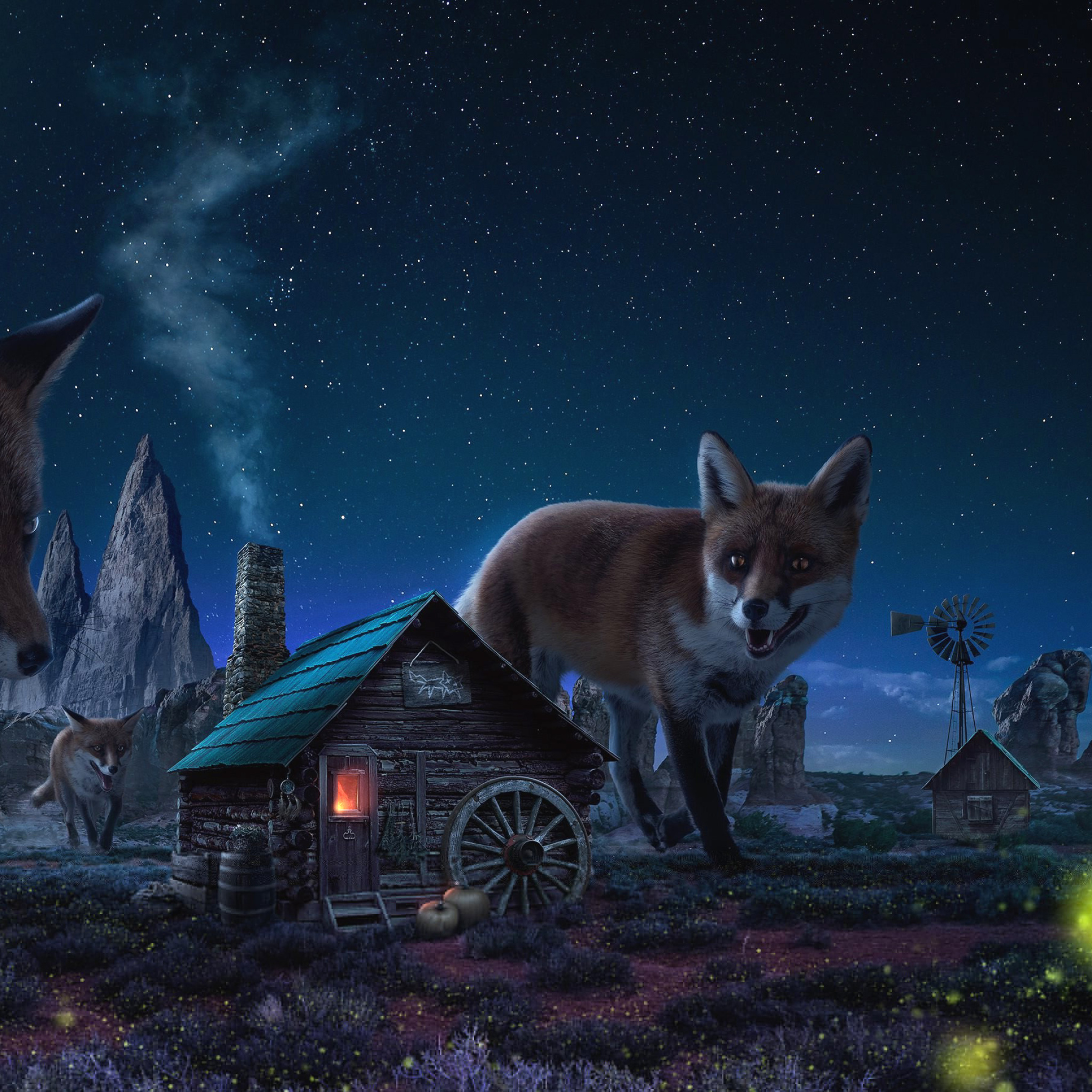 Fox Demons wallpaper 2048x2048