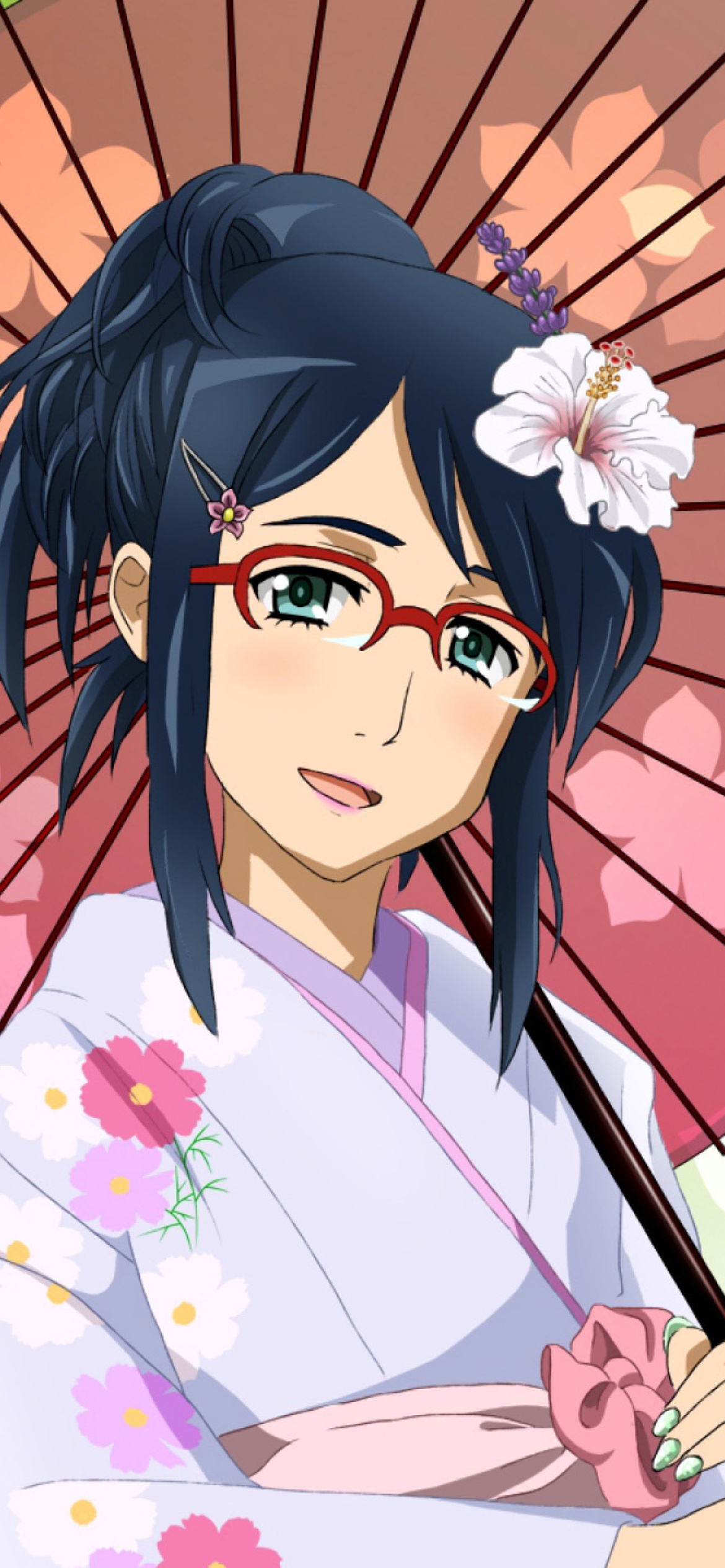 Sfondi Anime Girl in Kimono 1170x2532