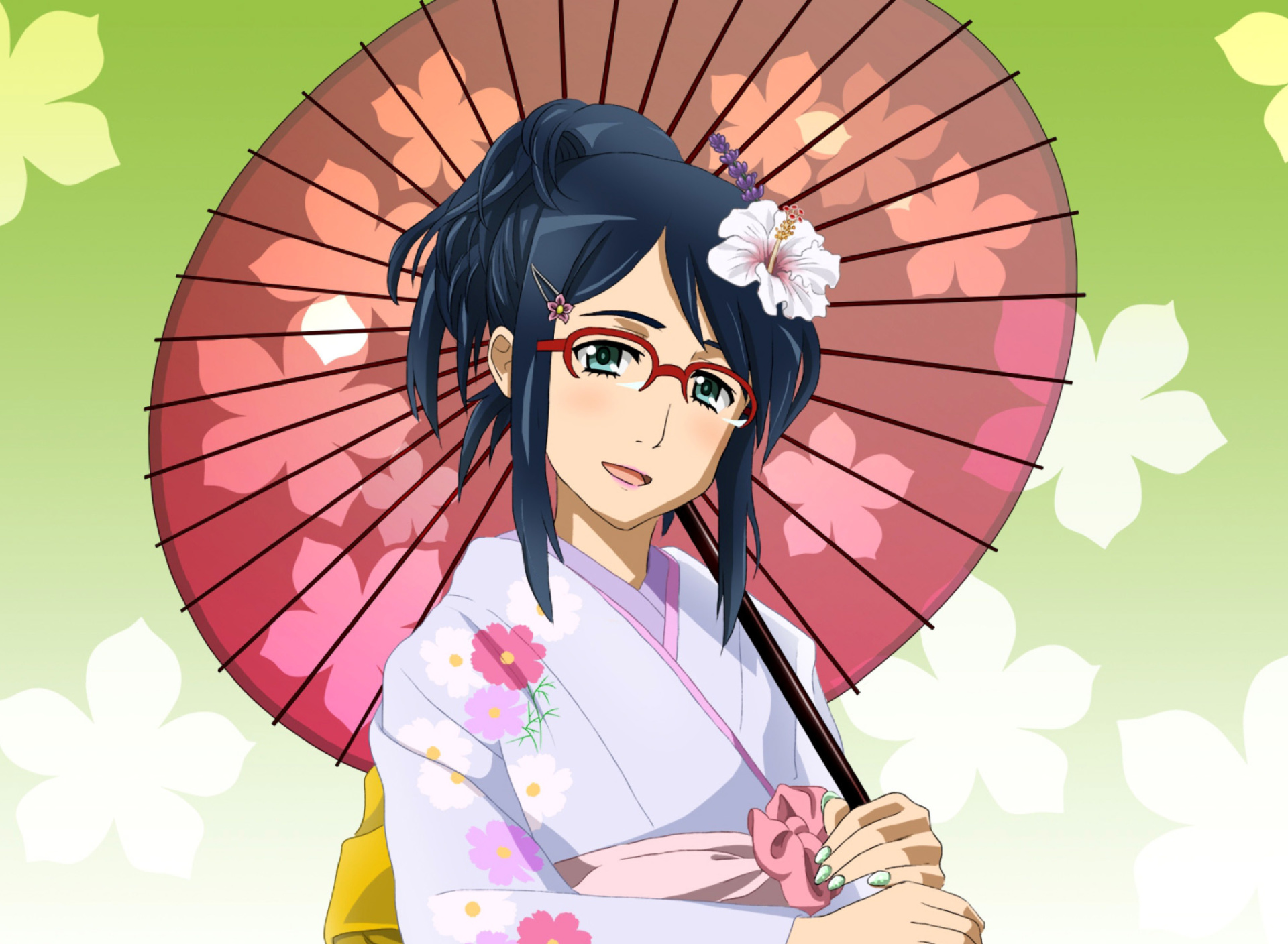 Обои Anime Girl in Kimono 1920x1408