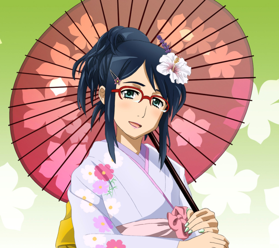 Anime Girl in Kimono screenshot #1 960x854