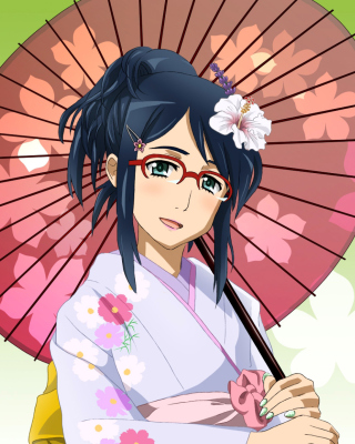 Anime Girl in Kimono - Obrázkek zdarma pro 360x640