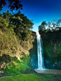 Fondo de pantalla Rocks with Waterfall 240x320