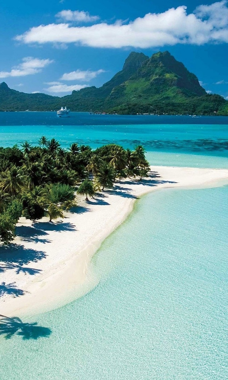 Pacific Ocean Tahiti Bay wallpaper 768x1280