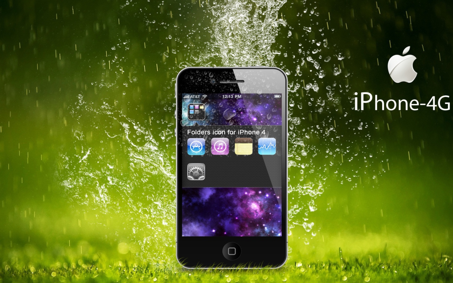 Screenshot №1 pro téma Rain Drops iPhone 4G 1440x900