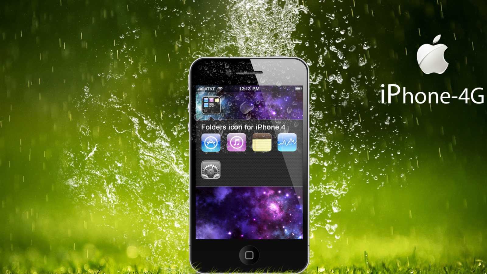 Screenshot №1 pro téma Rain Drops iPhone 4G 1600x900