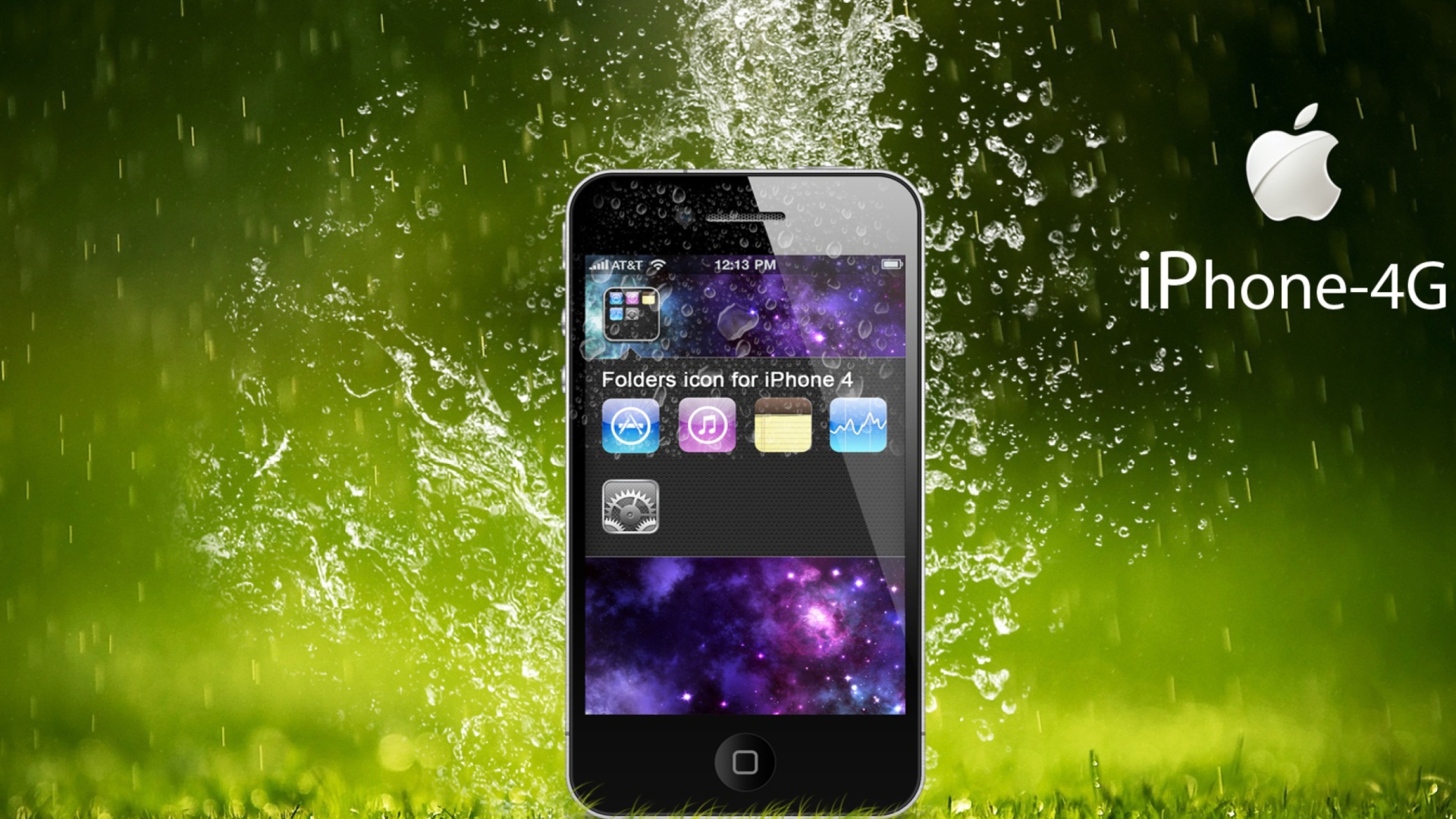 Screenshot №1 pro téma Rain Drops iPhone 4G 1920x1080