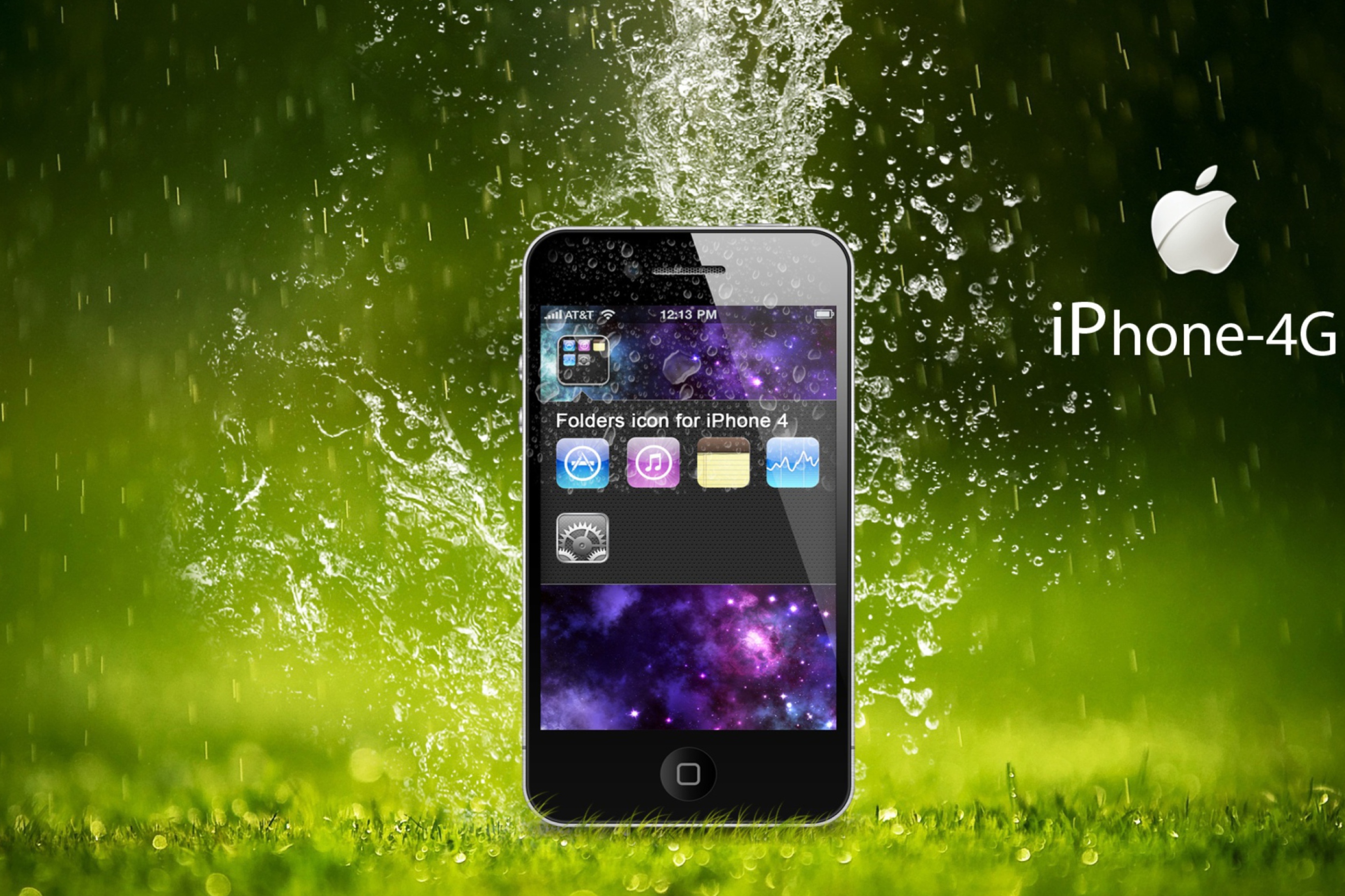 Screenshot №1 pro téma Rain Drops iPhone 4G 2880x1920