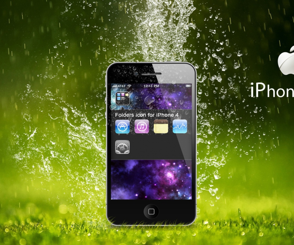 Screenshot №1 pro téma Rain Drops iPhone 4G 960x800