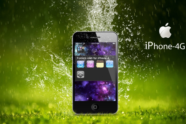 Screenshot №1 pro téma Rain Drops iPhone 4G