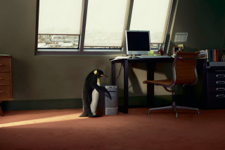 Penguin and Computer - Obrázkek zdarma 