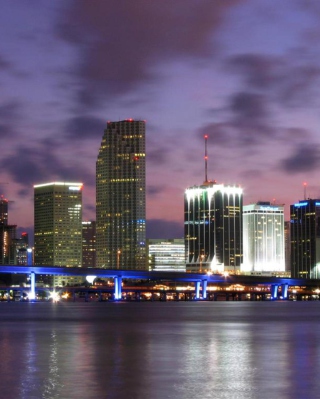Miami Skyline Dusk - Obrázkek zdarma pro 640x960