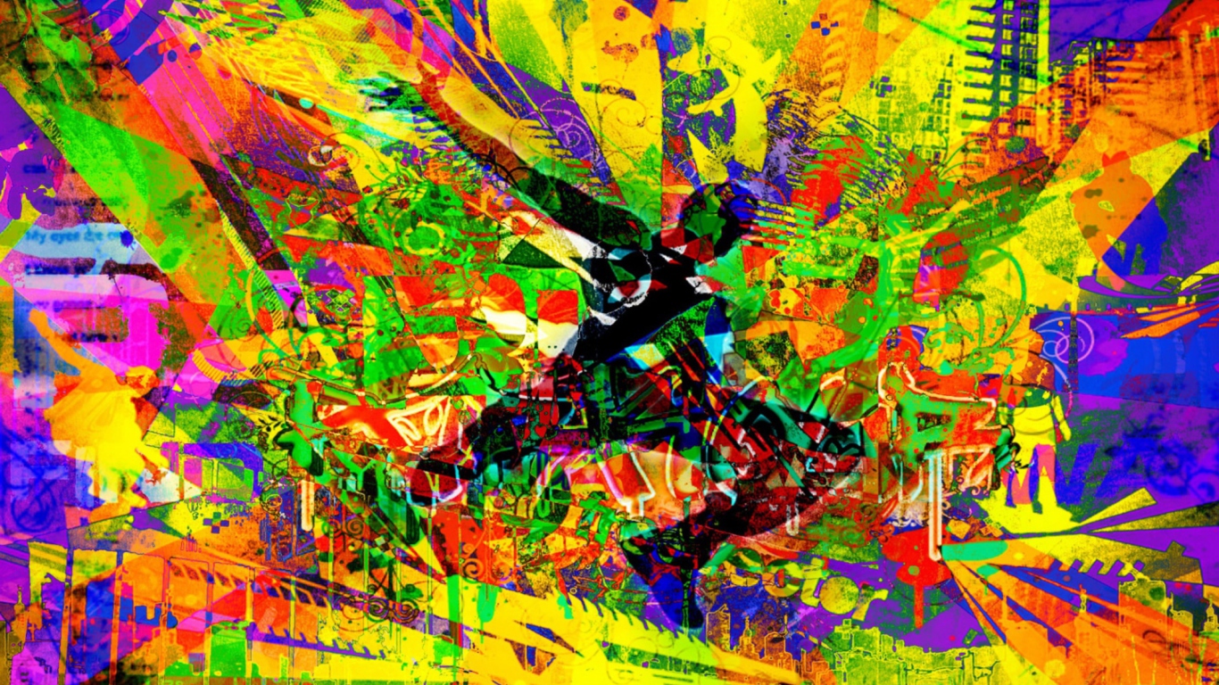 Screenshot №1 pro téma Colorful Abstract 1366x768