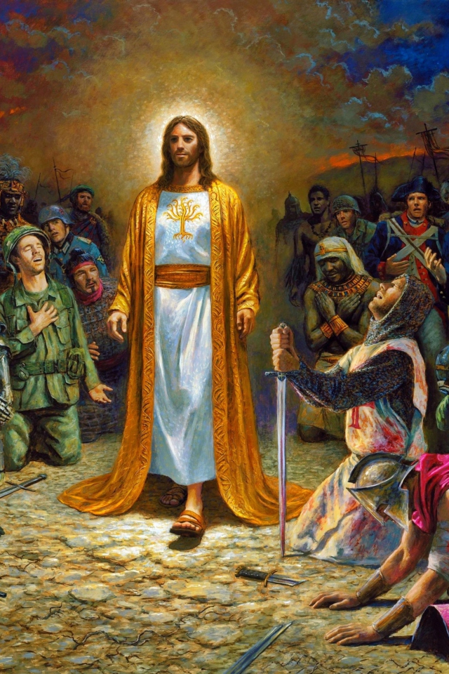 Sfondi Soldiers & Jesus 640x960