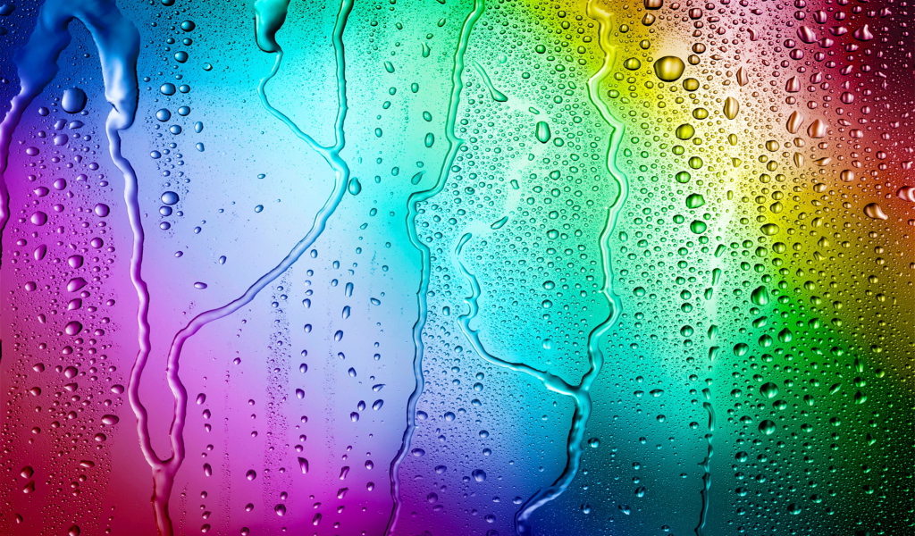 Das Rainbow Drops Wallpaper 1024x600