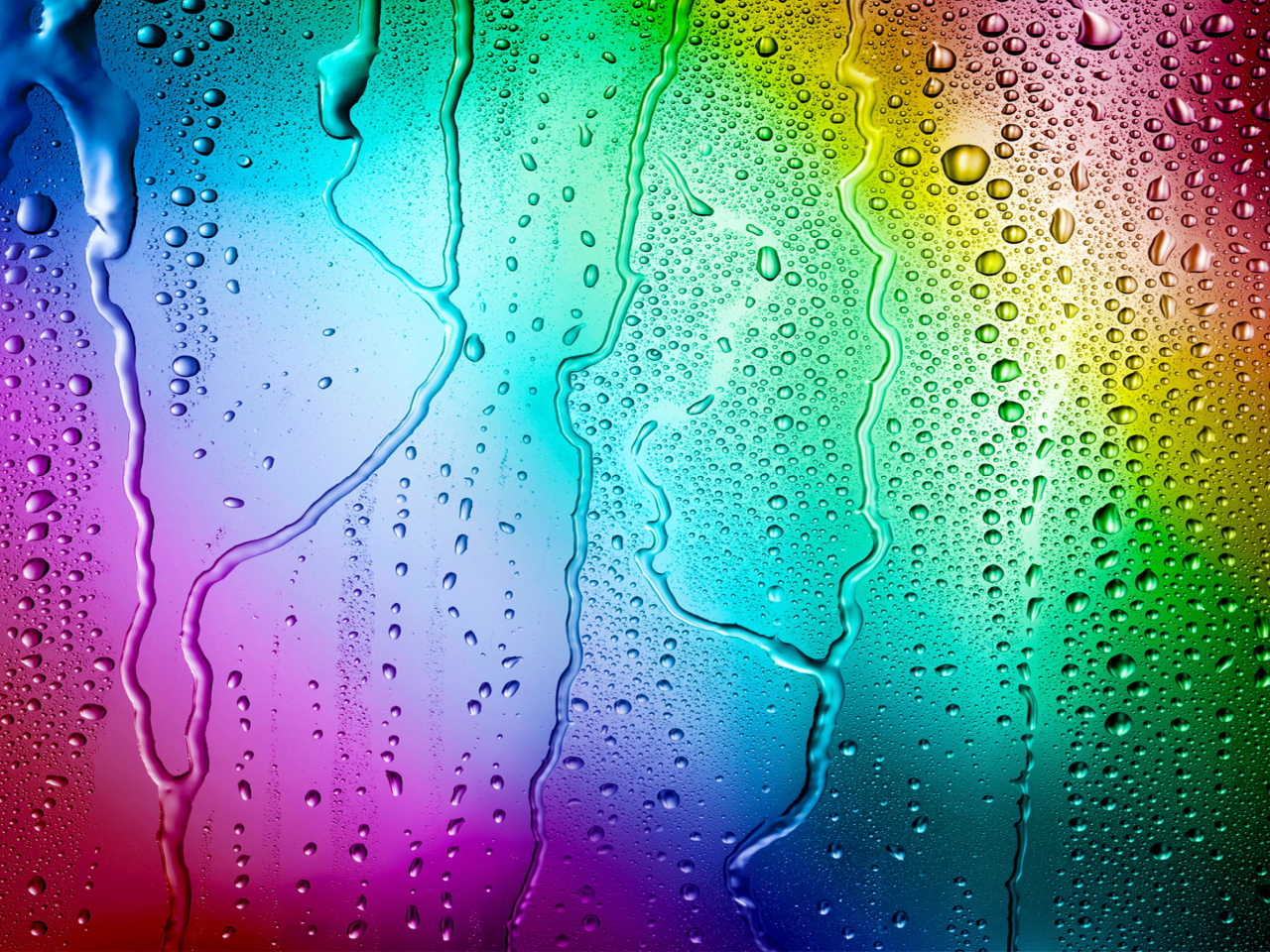Das Rainbow Drops Wallpaper 1280x960