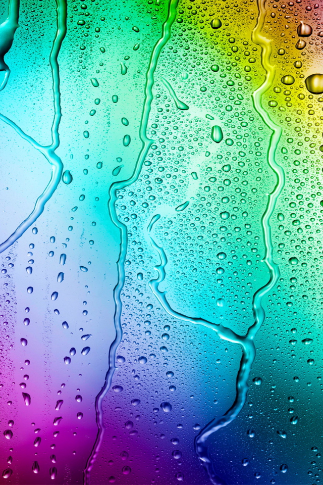 Rainbow Drops wallpaper 640x960
