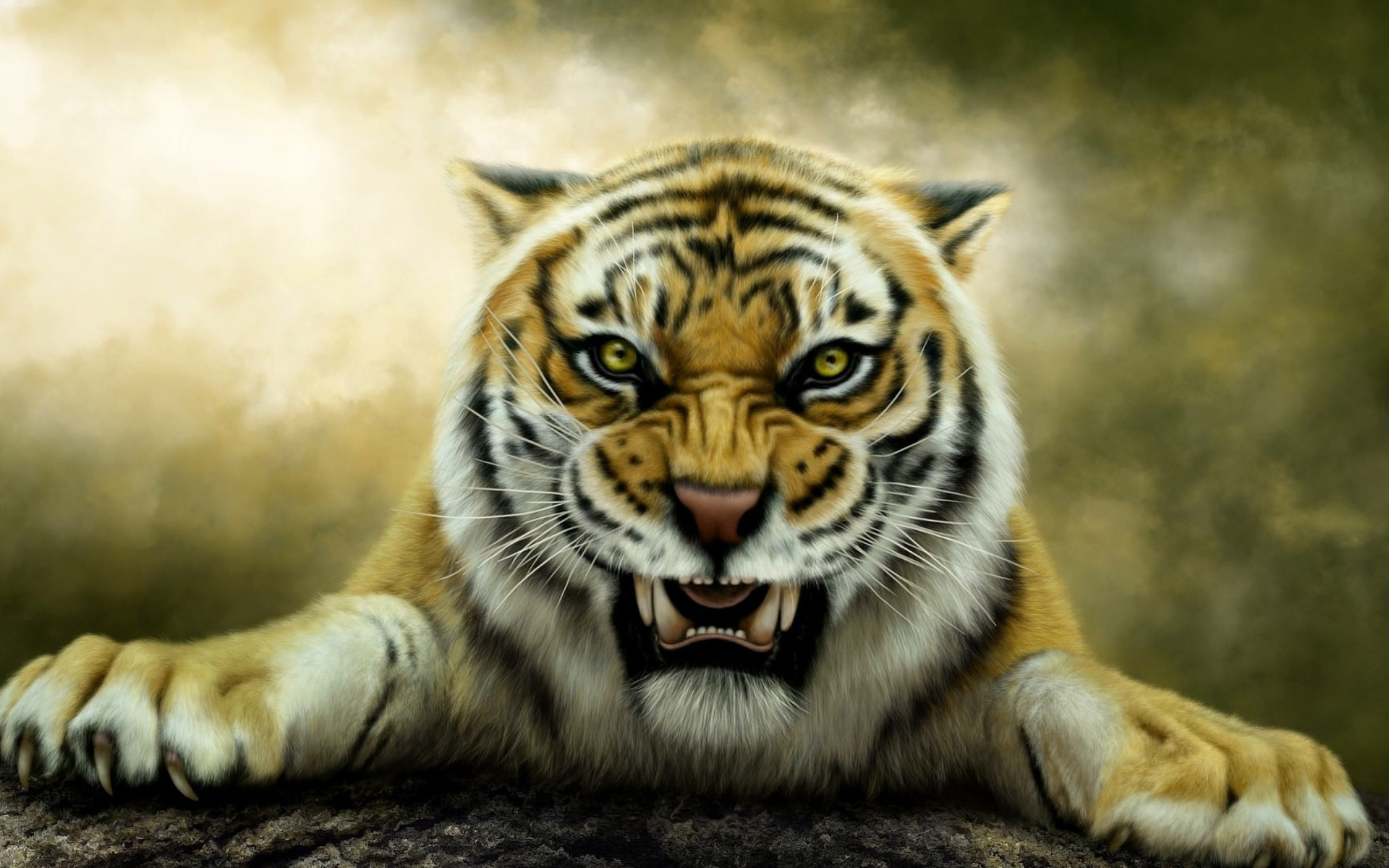 Обои Angry Tiger HD 1920x1200