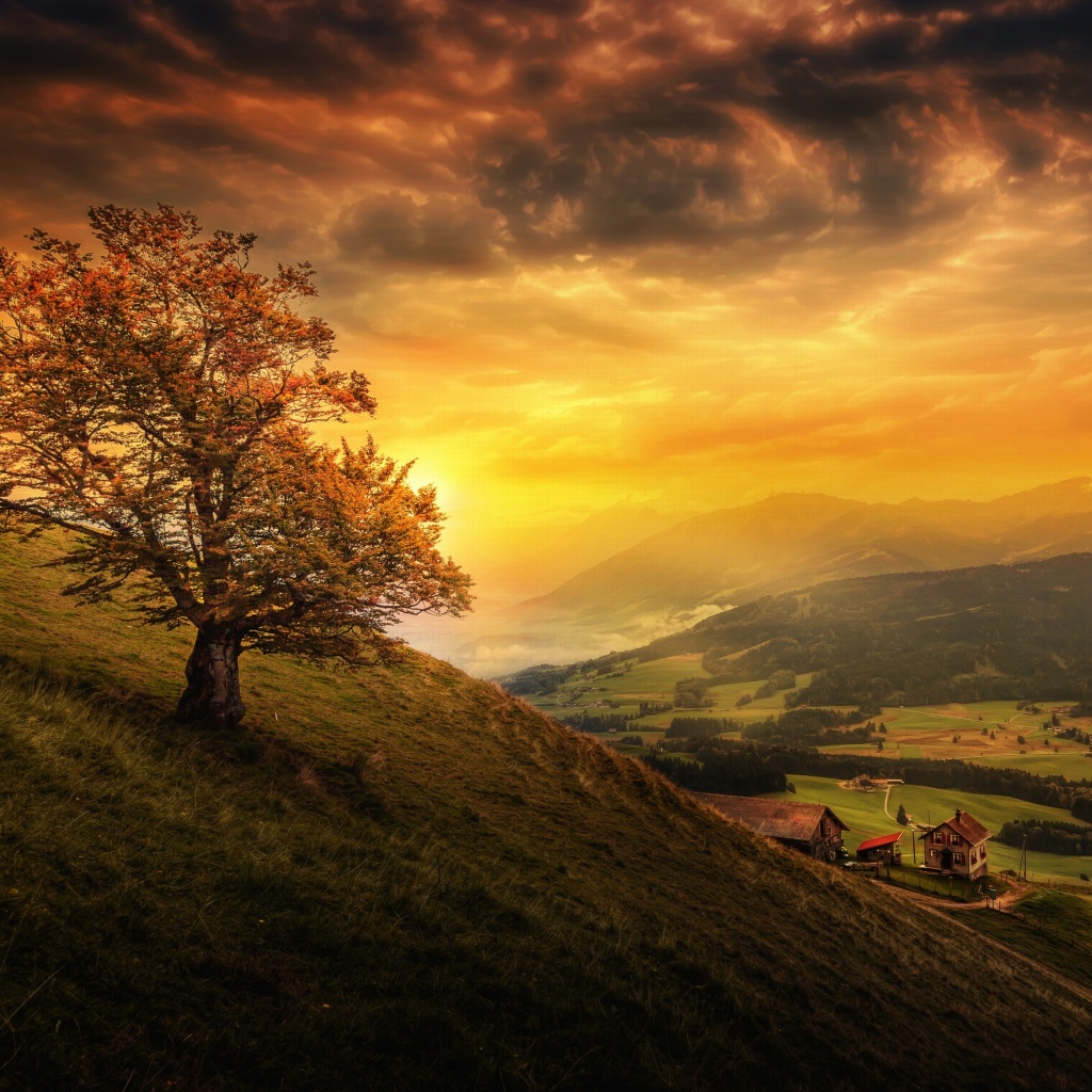 Обои Switzerland Autumn Scenery 1024x1024