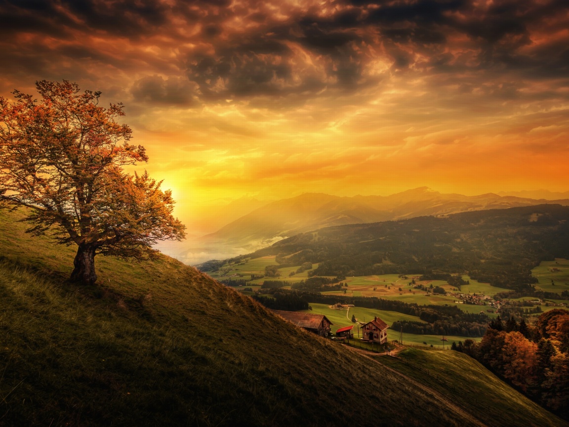 Switzerland Autumn Scenery wallpaper 1152x864