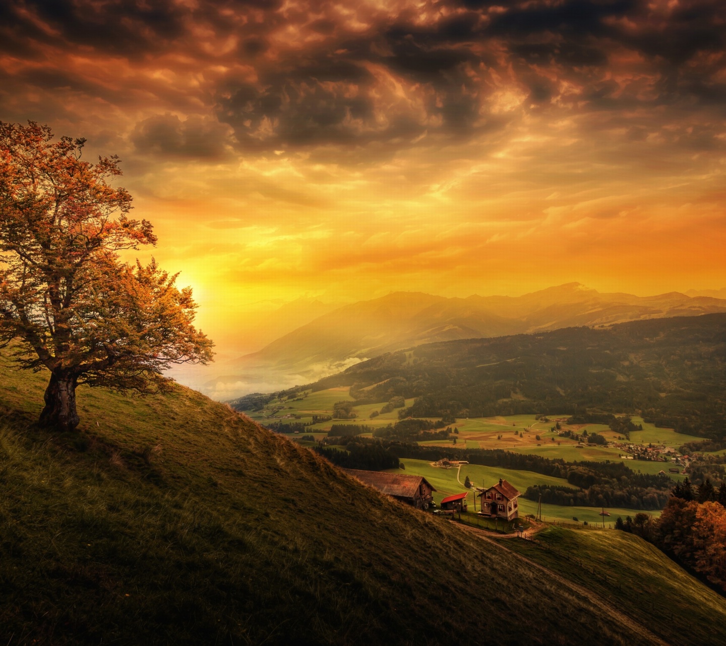 Switzerland Autumn Scenery wallpaper 1440x1280