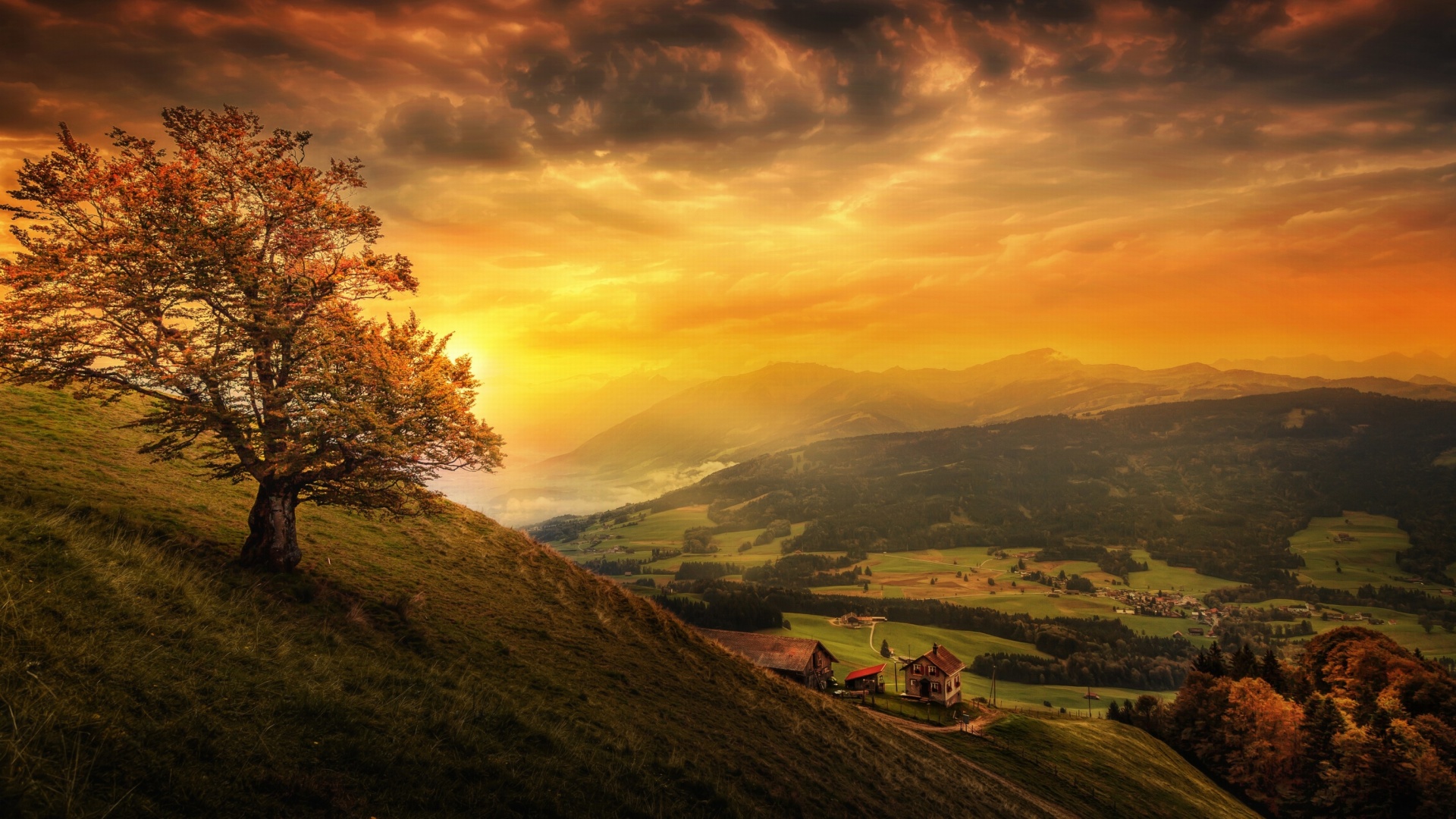 Das Switzerland Autumn Scenery Wallpaper 1920x1080