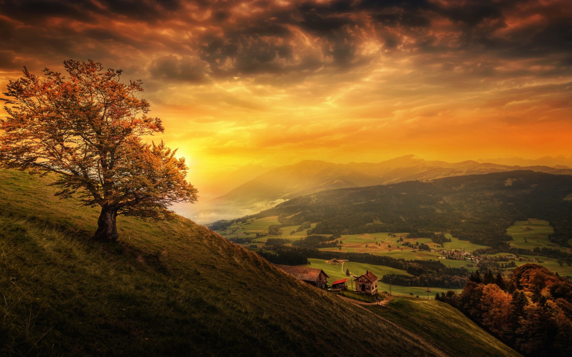 Das Switzerland Autumn Scenery Wallpaper 1920x1200