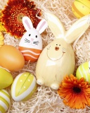 Fondo de pantalla Easter Eggs Decoration with Hare 128x160
