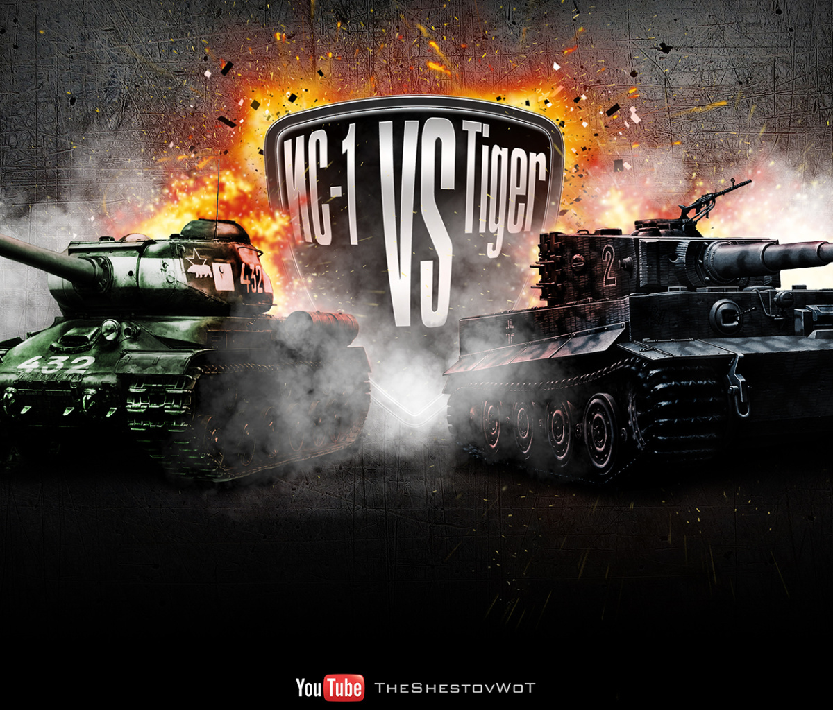 Обои World of Tanks Tiger VS IC1 1200x1024