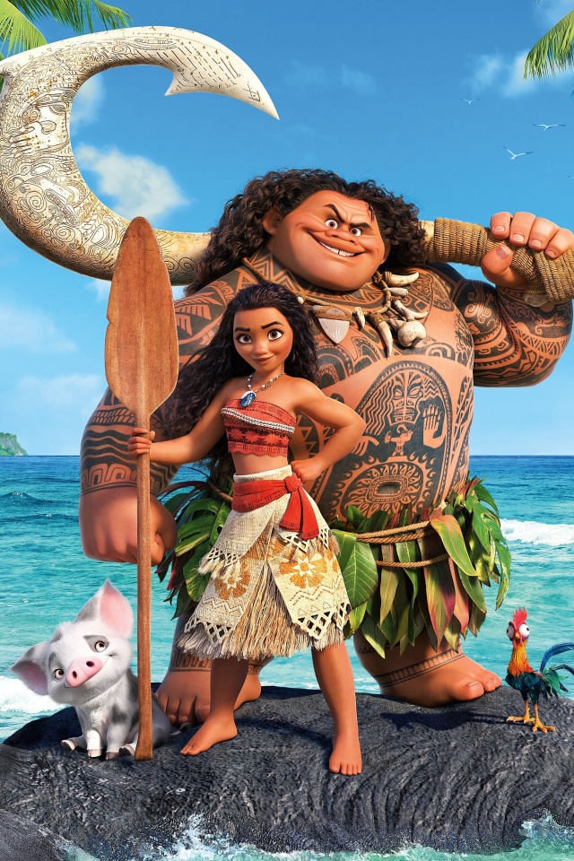 Fondo de pantalla Moana Cartoon 640x960