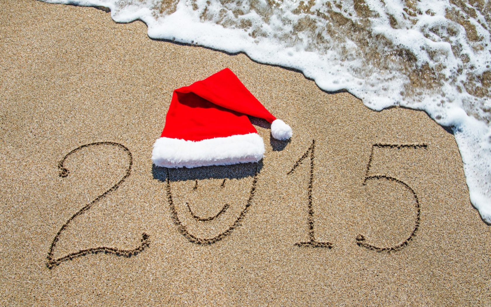 Das Happy New Year on Sand Wallpaper 1680x1050