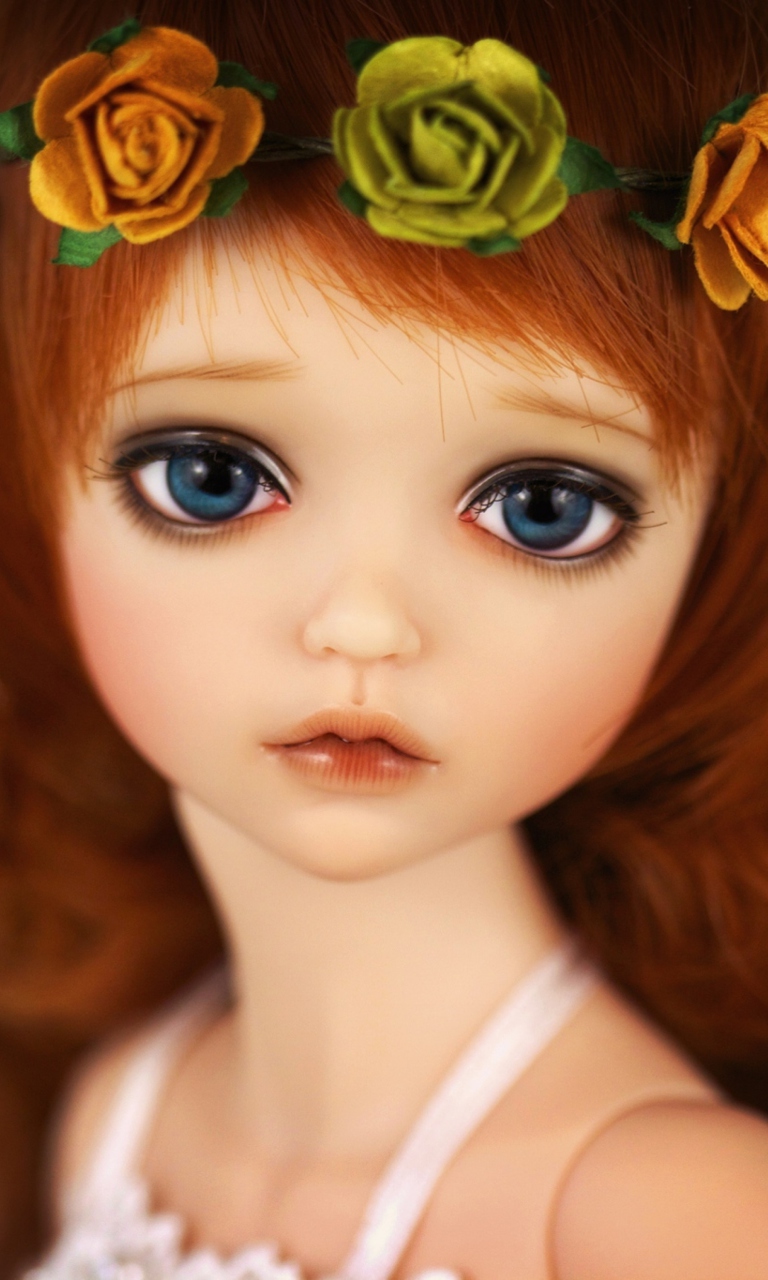 Redhead Doll With Flower Crown wallpaper 768x1280