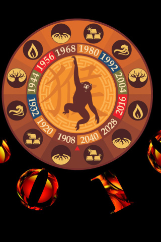 Fondo de pantalla New Year 2016 Monkey Chinese Horoscopes 320x480
