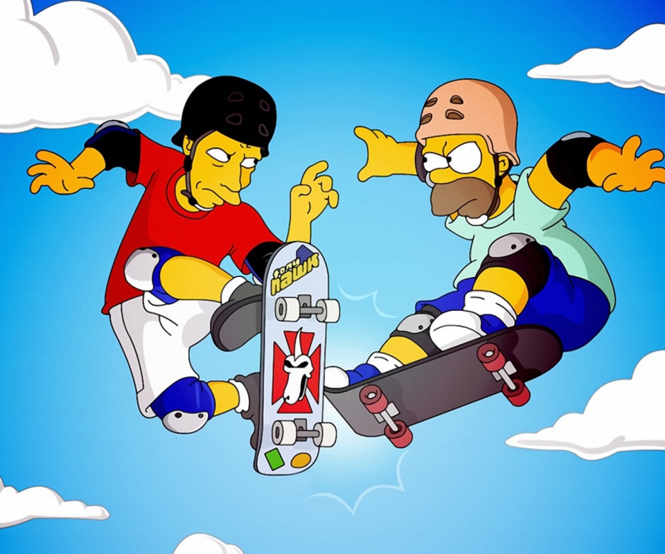 Screenshot №1 pro téma Homer Simpson and Tony Hawk 960x800