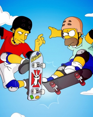 Homer Simpson and Tony Hawk - Obrázkek zdarma pro Nokia Asha 300