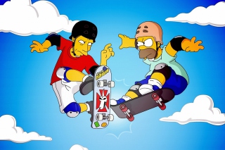Homer Simpson and Tony Hawk - Obrázkek zdarma pro Fullscreen Desktop 1024x768