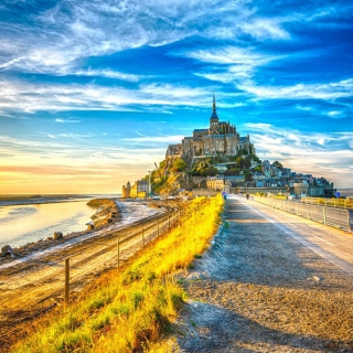 Normandy, Mont Saint Michel HDR - Obrázkek zdarma pro 208x208