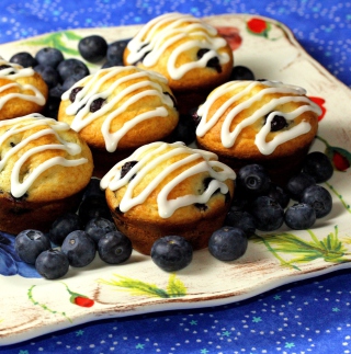 Kostenloses Blueberry Muffins Wallpaper für 208x208
