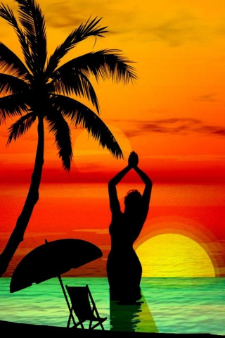 Sunset Beach wallpaper 320x480