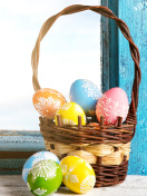 Easter eggs in basket wallpaper 132x176