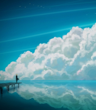 Blue Sky And Fluffy Clouds - Obrázkek zdarma pro Nokia C1-01