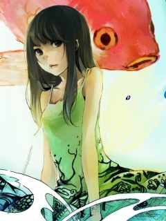 Cute Anime Girl Painting screenshot #1 240x320