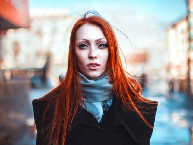 Das Gorgeous Redhead Girl Wallpaper 640x480