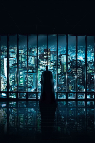 Fondo de pantalla Batman Observing 320x480