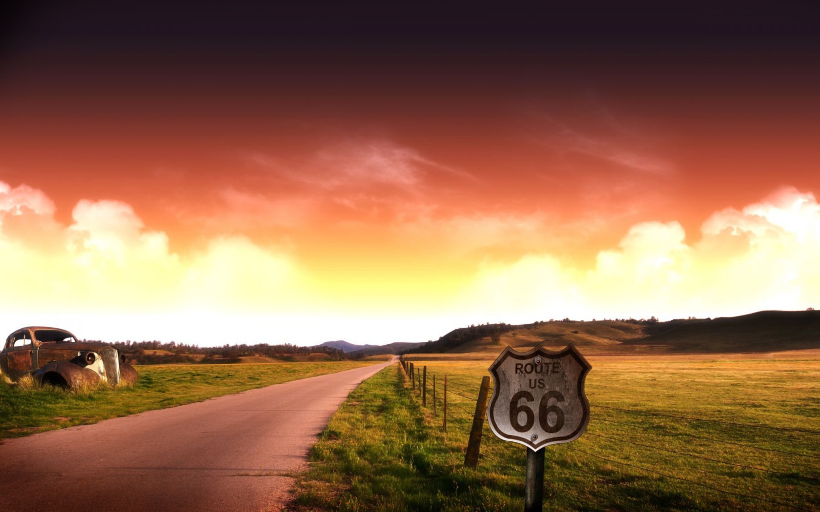 Das Adventure Route 66 Landscape Wallpaper 1680x1050