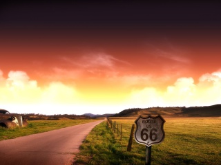 Sfondi Adventure Route 66 Landscape 320x240