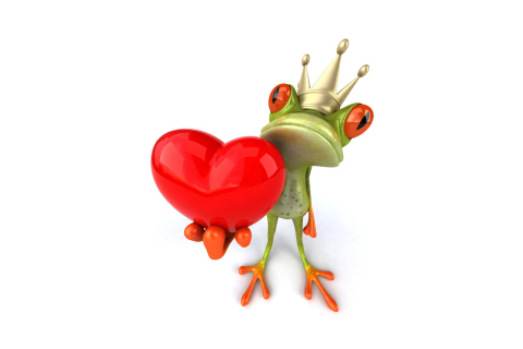Das Valentine's Day Frog Wallpaper 480x320