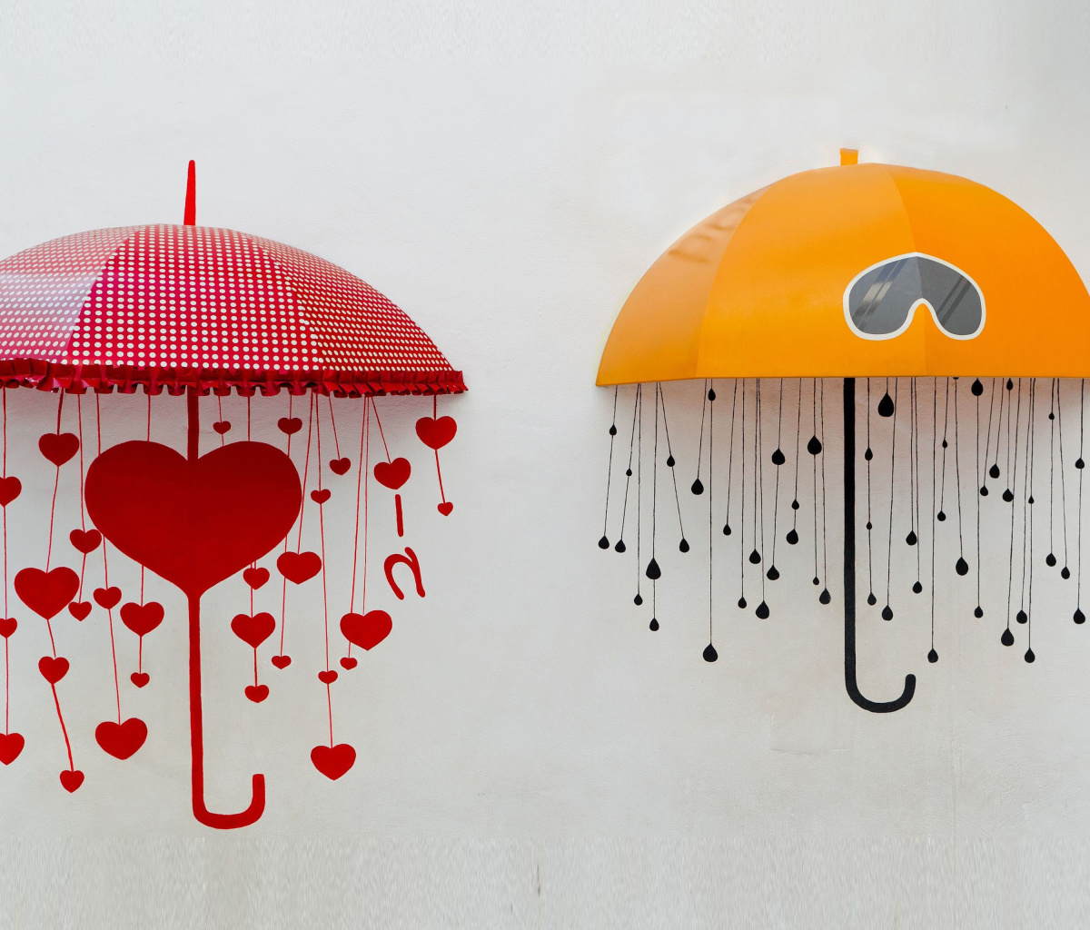 Two umbrellas wallpaper 1200x1024