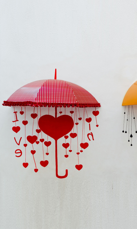 Two umbrellas wallpaper 480x800