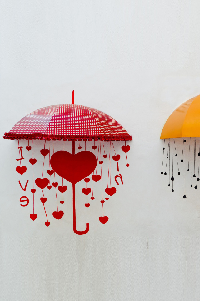 Two umbrellas wallpaper 640x960