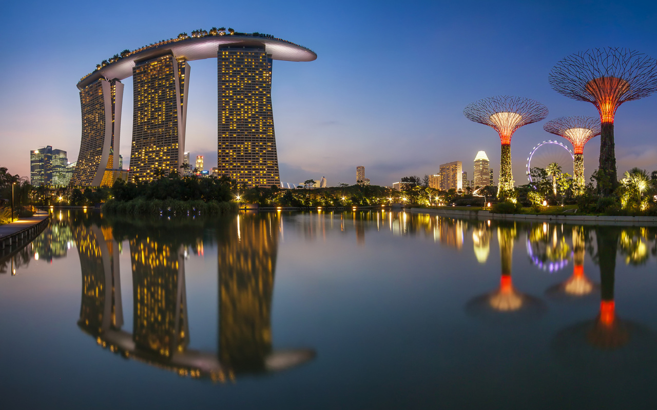 Das Singapore Marina Bay Sands Tower Wallpaper 1280x800